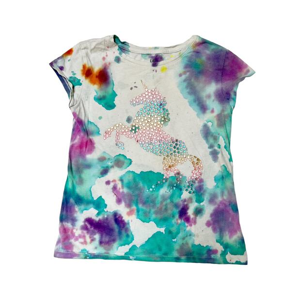 Gap Unicorn Tie Dye Shirt Size 8 - Picture 1 of 8